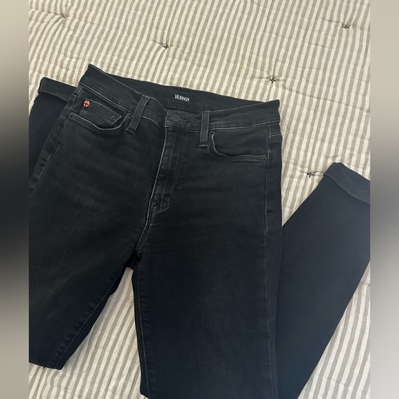 Hudson Blair High Rise Skinny Crop Black Women's Jeans - Picture 4 of 8